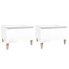 vidaXL Sidebord 2 stk h&oslash;yglans hvit 50x46x35 cm konstruert tre