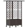 vidaXL Hevet Bed med Trellis og Tak Brun 124 x 40 x 142 cm PP