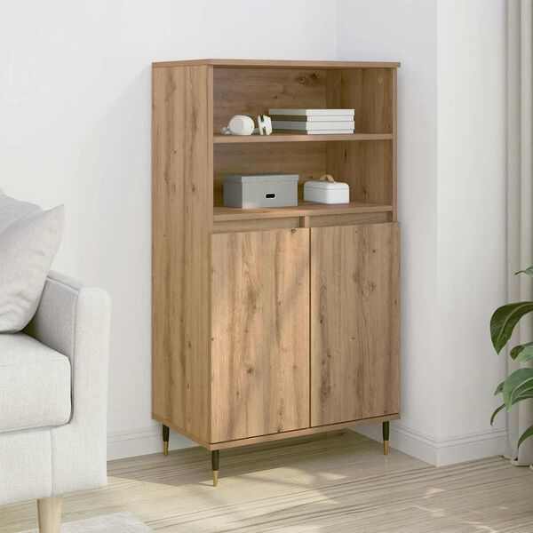 vidaXL Highboard artisan eik 60x36x110 cm konstruert tre
