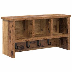 vidaXL Vegghengt kleshenger Veggmontert Gammelt tre 50 x 16 x 26 cm