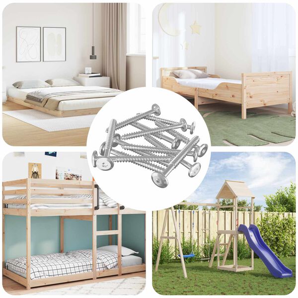 vidaXL Trefester 12 pcs s&oslash;lv M6 x 70 mm St&aring;l