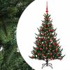 vidaXL Kunstig juletre med julekuler 120 cm 150 LED-lys Varmhvit