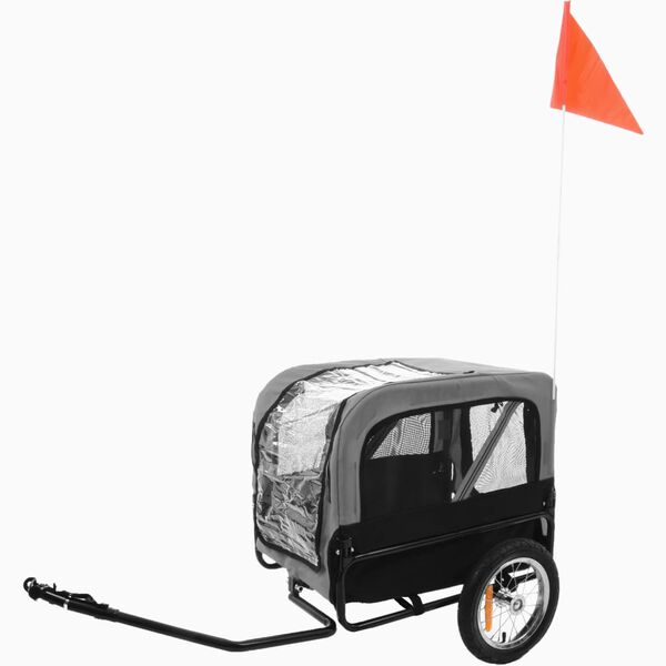 FLAMINGO Sykkeltilhenger for hund Romero gr&aring; 59,5x43x51 cm