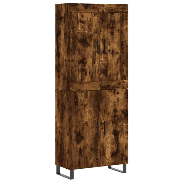 vidaXL Highboard r&oslash;kt eik 69,5x34x180 cm konstruert tre