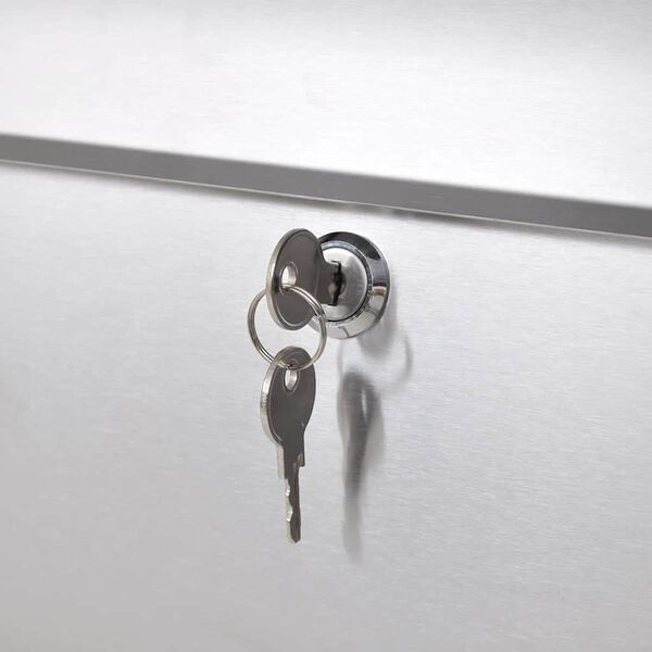 Dobbel postkasse p&aring; stativ rustfritt st&aring;l