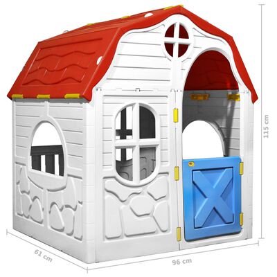 vidaXL Sammenleggbart lekehus for barn med fungerende dør og vinduer