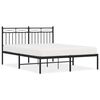 vidaXL Sengeramme i metall med hodegavl svart 140x190 cm