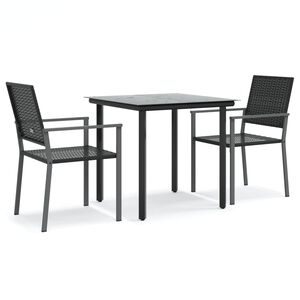 vidaXL Hagespisegruppe 3 deler polyrotting og st&aring;l