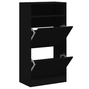 vidaXL Skohylle svart 60x34x116 cm konstruert tre