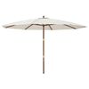 vidaXL Hageparasoll med trestang sand 400x273 cm