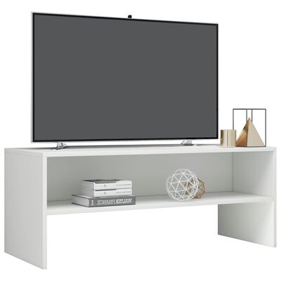 vidaXL TV-benk høyglans hvit 100x40x40 cm konstruert tre