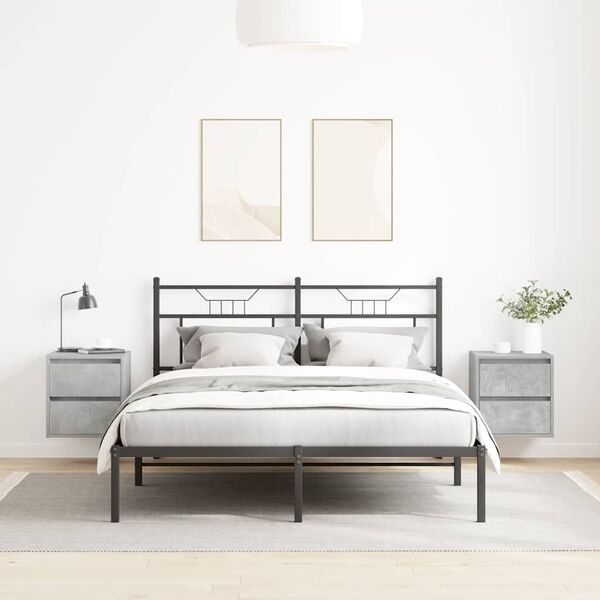 vidaXL Veggmonterte nattbord 2 stk betonggr&aring; 38x34x40 cm