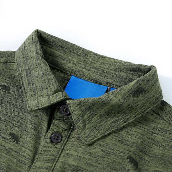 Barneskjorte kaki melert 104