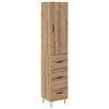 vidaXL H&oslash;yskap Artisan Eik 34,5 x 34 x 90 cm Konstruert tre