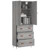 vidaXL Highboard gr&aring; sonoma 69,5x34x180 cm konstruert tre