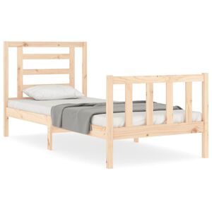 vidaXL Sengeramme med hodegavl single heltre