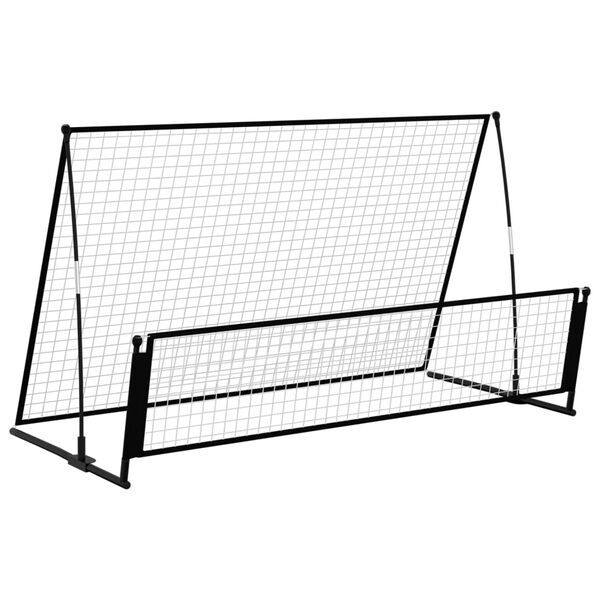vidaXL 2-i-1 Fotballmål og stoppnett 202x104x120 cm stål