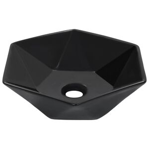 vidaXL Vask 41x36,5x12 cm keramikk svart