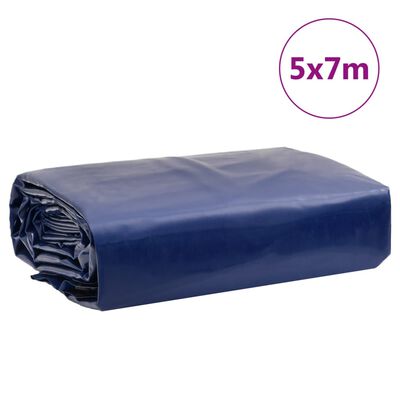 vidaXL Presenning blå 5x7 m 650 g/m²