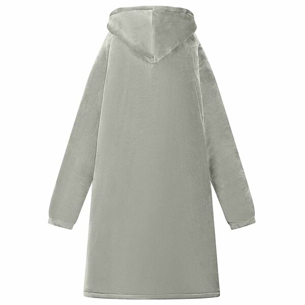 vidaXL Teppe-hettegenser Gr&aring; M Fleece og Flanell