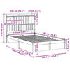 vidaXL Seng med bokhylle uten madrass 135x190 cm heltre furu