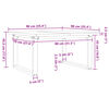 vidaXL Salongbord O-ramme 90x90x45,5 cm heltre furu og st&aring;l