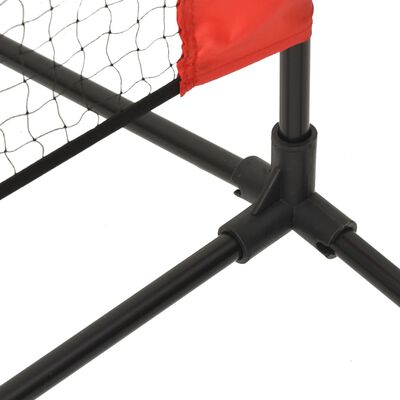 vidaXL Tennisnett svart og rød 600x100x87 cm polyester