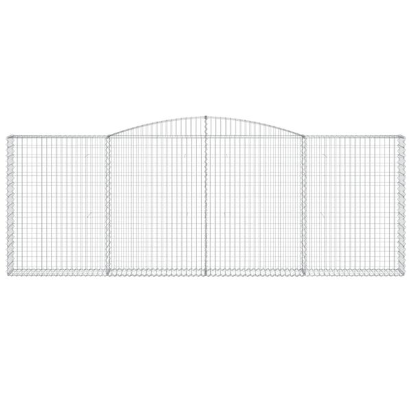 vidaXL Gabionkurver buede 2 stk 400x30x140/160 cm galvanisert jern