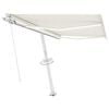 vidaXL Manuell uttrekkbar markise med LED 300x250 cm kremhvit