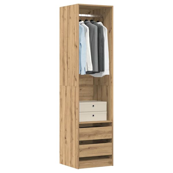 vidaXL Garderobe artisan eik 50x50x200 cm konstruert tre