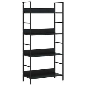 vidaXL Bokhylle 4 lag svart 60x27,6x124,5 cm konstruert tre