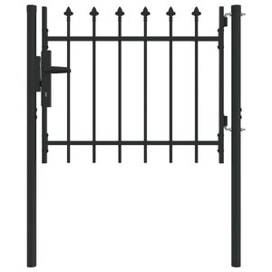 vidaXL Gjerdeport BOXTEL 103 x 124,5 cm Pulverlakkert st&aring;l Gr&aring; L&aring;sbar
