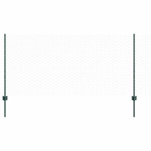vidaXL Sekskantet gjerde med post 10 x 1 m PVC-belagt st&aring;l Gr&oslash;nn Mesh