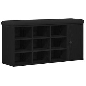 vidaXL Oppbevaringsbenk Svart Eik 102 x 32 x 50 cm Konstruert tre