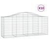 vidaXL Gabionkurver buede 10 stk 200x50x80/100 cm galvanisert jern