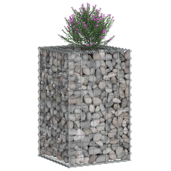 vidaXL Gabion hevet seng s&oslash;lv 50 x 50 x 80 cm Galvanisert St&aring;l