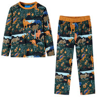 Pyjamas for barn med lange ermer mørkegrønn 92