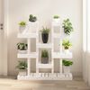 vidaXL Plantestativ hvit 104,5x25x109,5 cm heltre furu