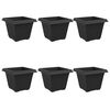 vidaXL Firkantet Blomsterpotte 6 pcs Svart 43 x 43 x 33,5 cm Plast