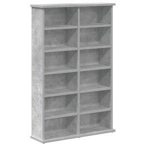 vidaXL CD skap Betonggr&aring; 60 x 17 x 92 cm Konstruert tre