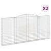 vidaXL Gabionkurver buede 2 stk 400x30x180/200 cm galvanisert jern