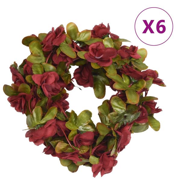 vidaXL Blomsterkranser 6 stk vinr&oslash;d 250 cm