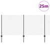 vidaXL Gjerde med stolpe Gr&aring; 1 x 25 m St&aring;l og PVC