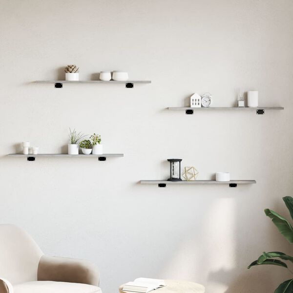 vidaXL Hylleplater 8 stk betonggr&aring; 80x10x1,5 cm sponplate