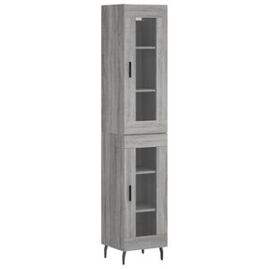vidaXL Highboard gr&aring; sonoma 34,5x34x180 cm konstruert tre