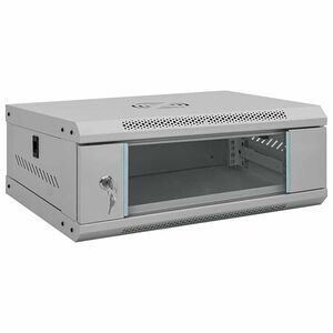 vidaXL Nettverkskabinett med lagring Grå 53 x 45 x 21 cm Stål