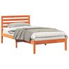 vidaXL Sengestamme med hodegjerde Vokset Brun 75 x 190 cm Massiv furu