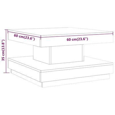 vidaXL Sofabord grå 60x60x35 cm MDF