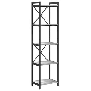 vidaXL Bokhylle 40 x 30 x 155 cm Konstruert tre Gr&aring; sonoma