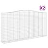 vidaXL Gabionkurver buede 2 stk 400x50x200/220 cm galvanisert jern